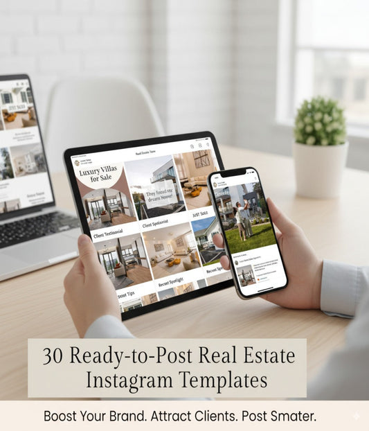 Ready-to-Post Real Estate Instagram Templates | Editable (30 Posts)