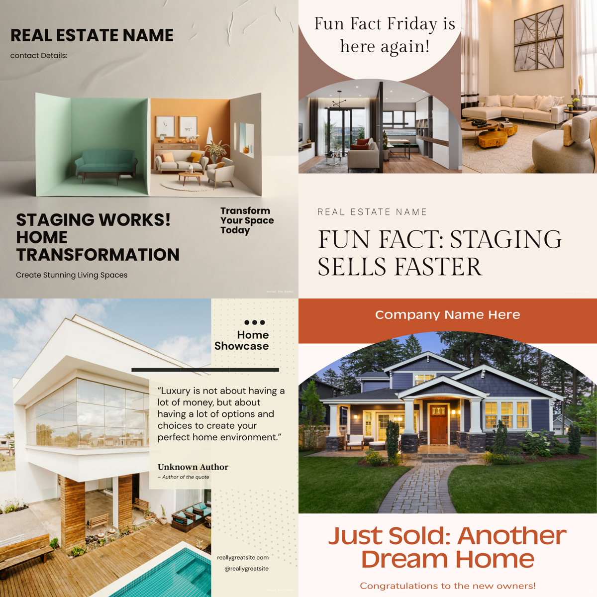 Ready-to-Post Real Estate Instagram Templates | Editable (30 Posts)